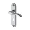 Sorrento Door Handle Lever Lock Aurora Design Satin Chrome finish