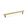 Alexander & Wilks - Crispin Dual Finish Knurled T-bar Cupboard Pull Handle - Satin Brass and Dark Bronze PVD - Centres 224mm