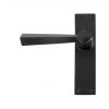 Black Straight Lever Latch Set