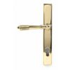 Polished Brass Reeded Slimline Lever Espag. Lock Set