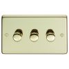 Eurolite Stainless Steel 3 Gang Dimmer Polished Brass