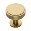 Heritage Brass Cabinet Knob Stepped Disc Design with Rose 38mm Satin Brass finish