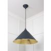 Hammered Brass Hockley Pendant in Soot