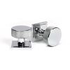 Polished Chrome Brompton Mortice/Rim Knob Set (Square)