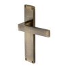 Heritage Brass Delta Hammered Lever Latch Door Handle on 200mm Plate Antique Brass finish