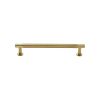 Heritage Brass Cabinet Pull Partial Knurled Design with 16mm Rose 128mm CTC Polished Brass finish