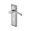 Heritage Brass Door Handle Lever Lock Hilton Design Polished Chrome finish