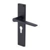 Heritage Brass Gio Euro Profile Door Handle on 200mm Plate Matt Black finish