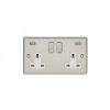 Eurolite Enhance Decorative 2 Gang USB Socket Satin Stainless Steel