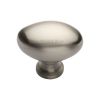 Heritage Brass Cabinet Knob Victorian Oval Design 38mm Satin Nickel finish