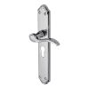 Heritage Brass Door Handle for Euro Profile Plate Verona Design Polished Chrome finish