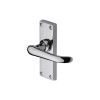 Heritage Brass Door Handle Lever Latch Windsor Short Design Polished Chrome finish