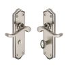 Heritage Brass Door Handle for Bathroom Buckingham Design Mercury finish