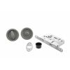 AGB Round Flush Handle Sliding Door Bathroom Lock Set - Satin Chrome