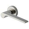 Heritage Brass Door Handle Lever Latch on Round Rose Julia Design Polished Nickel finish