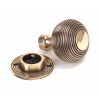 Polished Bronze Heavy Beehive Mortice/Rim Knob Set