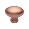 Heritage Brass Cabinet Knob Victorian Oval Design 38mm Satin Rose Gold finish