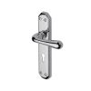 Heritage Brass Door Handle Lever Lock Charlbury Design Polished Chrome finish