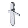 Heritage Brass Door Handle Lever Lock Tiffany Design Polished Chrome Finish