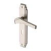 Heritage Brass Door Handle Lever Lock Tiffany Design Satin Nickel Finish