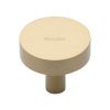 Heritage Brass Cabinet Knob Disc Design 32mm Satin Brass finish