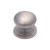 Heritage Brass Cabinet Knob Victorian Round Design with base 25mm Satin Nickel finish