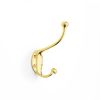 Alexander & Wilks - Traditional Hat and Coat Hook - Unlacquered Brass