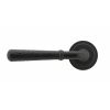 Matt Black Hammered Newbury Lever on Rose Set (Art Deco Rose) - Unsprung