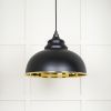 Smooth Brass Harborne Pendant in Elan Black