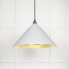 Hammered Brass Hockley Pendant in Flock