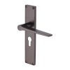 Heritage Brass Gio Euro Profile Door Handle on 200mm Plate Matt Bronze finish