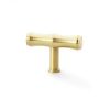 Alexander & Wilks - Crispin Bamboo T-bar Cupboard Knob - Satin Brass PVD