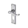 Heritage Brass Door Handle for Oval Profile Plate Bedford Design Polished Chrome finish