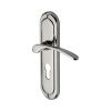 Heritage Brass Door Handle for Euro Profile Plate Ambassador Design Polished Nickel finish