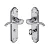 Heritage Brass Door Handle for Bathroom Verona Small Design Polished Chrome finish