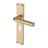 Heritage Brass Octave Euro Profile Door Handle on 200mm Plate Satin Brass finish