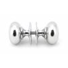 Polished Chrome 57mm Mushroom Mortice/Rim Knob Set