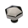 Heritage Brass Cabinet Knob Classic Hexagon Design 32mm Polished Nickel finish