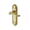 Heritage Brass Door Handle Lever Lock Gainsborough Design Polished Brass finish