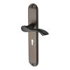 Heritage Brass Door Handle Lever Lock Algarve Long Design Matt Bronze finish