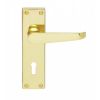 Contract Victorian Lever On Lock Backplate - Polished Brass