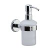 Oxford Soap Dispenser. Wall Mounted with Frosted Glass and high quality STS pump. Polished Chrome finish