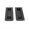 Matt Black 175mm Plain Rectangular Pull - Privacy Set