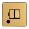 Eurolite Concealed 3mm 13Amp Switched Fuse Spur With Flex Outlet Satin Brass