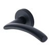 Heritage Brass Door Handle Lever Latch on Round Rose Centaur Design Matt Black finish