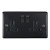 Eurolite Enhance Decorative 2 Gang Socket Matt Black