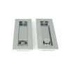 Satin Chrome 175mm Plain Rectangular Pull - Privacy Set