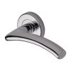 Heritage Brass Door Handle Lever Latch on Round Rose Centaur Design Polished Chrome finish