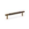 Alexander & Wilks - Brunel Knurled T-Bar Cupboard Handle - Antique Brass - Centres 96mm