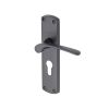 Heritage Brass Door Handle for Euro Profile Plate Diplomat Design Matt Black finish